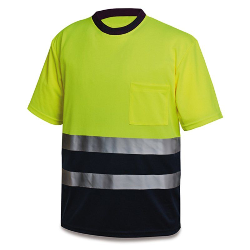 camiseta alta visibilidad optic 1288tsavmcyfa amarillo av azul marino