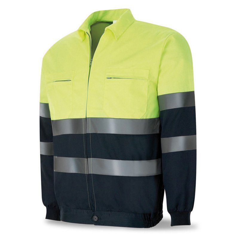 chaqueta alta visibilidad acolchada icon amarillo av azul marino