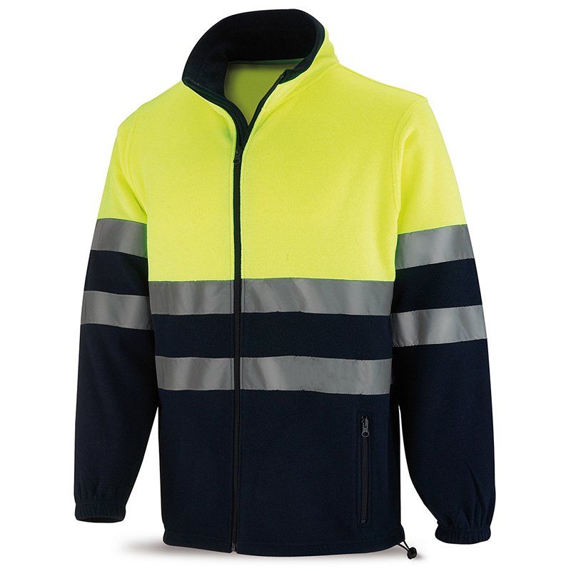 chaqueta polar alta visibilidad night amarillo av azul marino