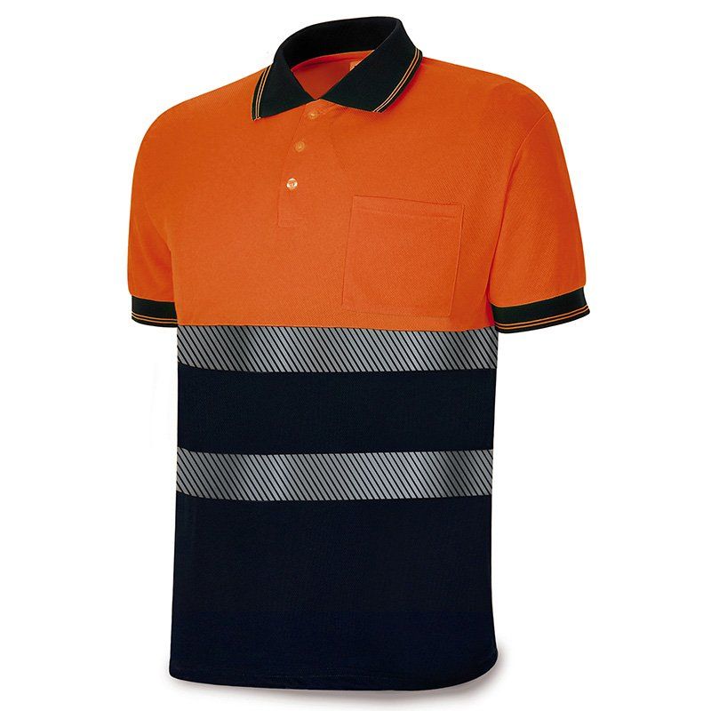 polo alta visibilidad bright 1288pavcsnfa naranja azul marino