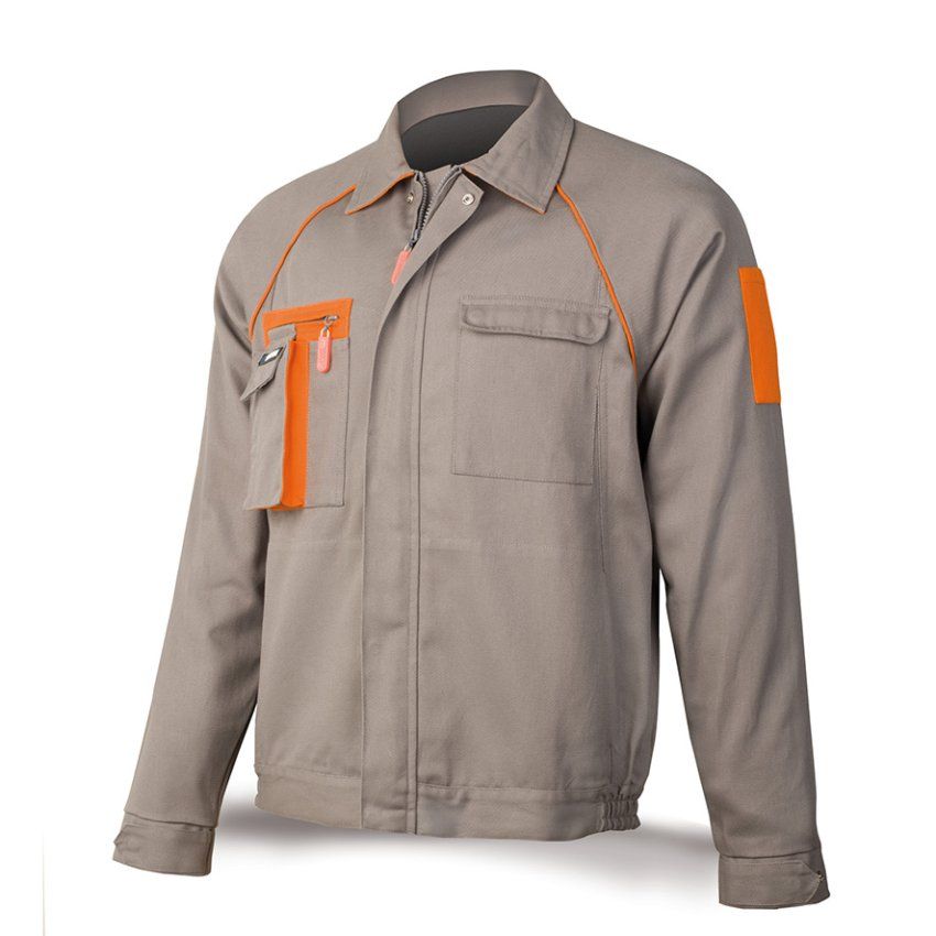 chaqueta laboral supertop algodon 270g gris 488csuptopam
