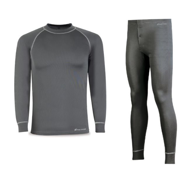 conjunto camiseta malla oxford gris melange