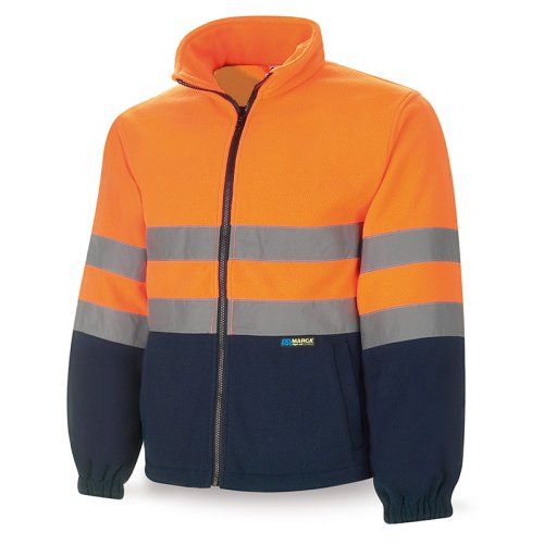 cazadora softshell alta visibilidad ambar naranja av azul marino
