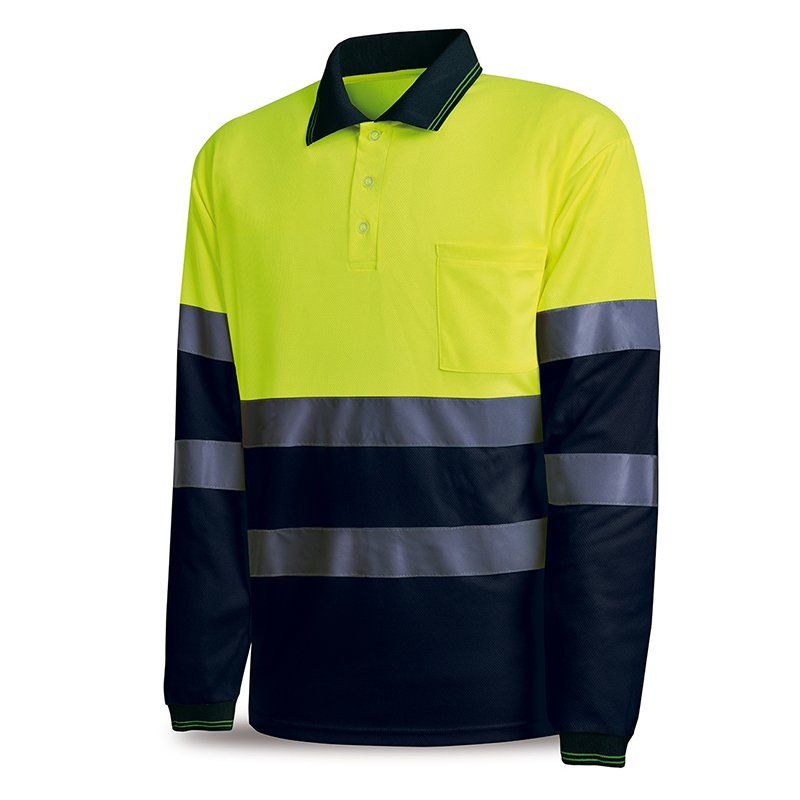 polo alta visibilidad reflex 1288pavxlrnfa amarillo azul marino