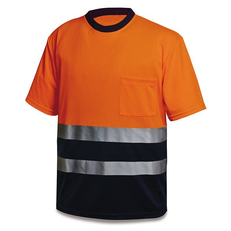 camiseta alta visibilidad optic 1288tsavmcyfa naranja av azul marino
