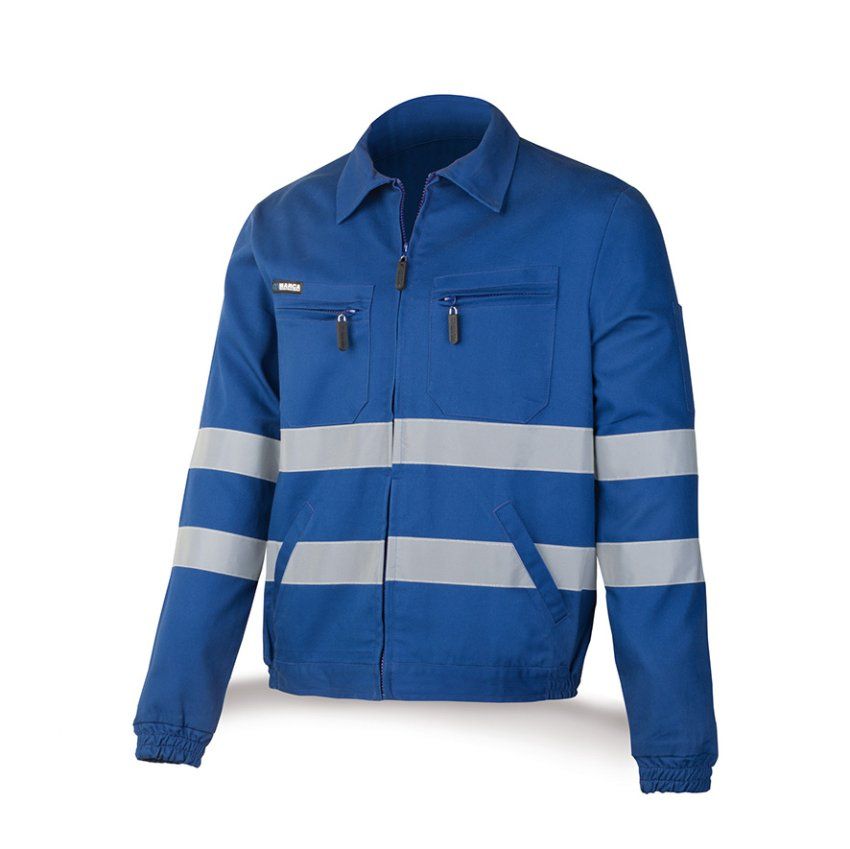 chaqueta alta visibilidad algodon 245g topline azulina 488ccrtopam
