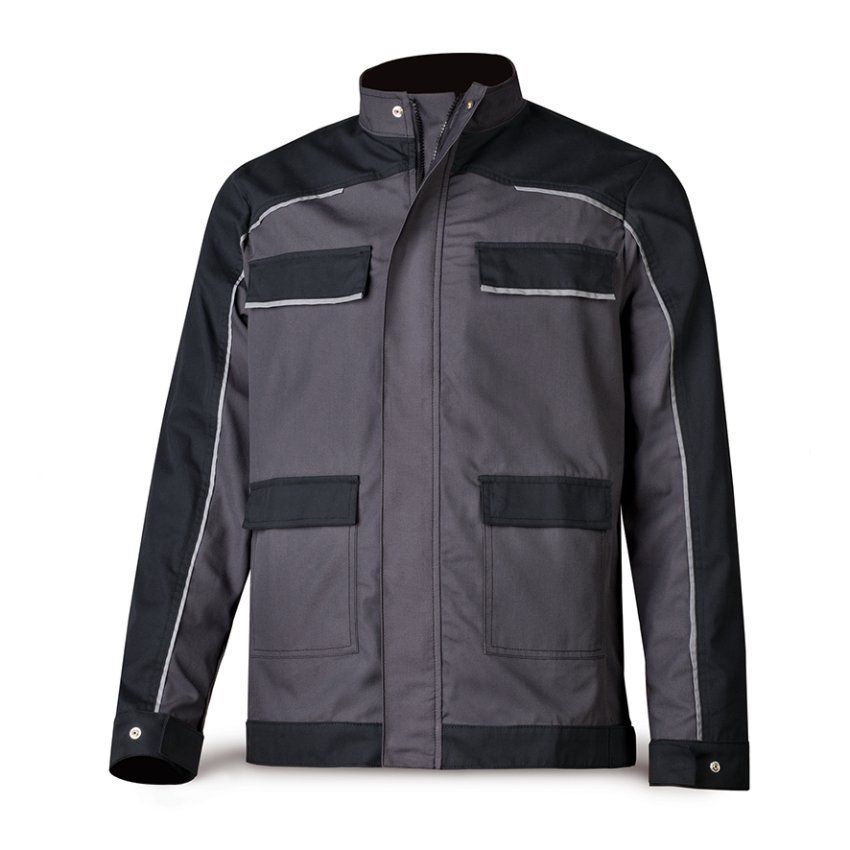 chaqueta laboral canvas pro series gris negro 588CAZA
