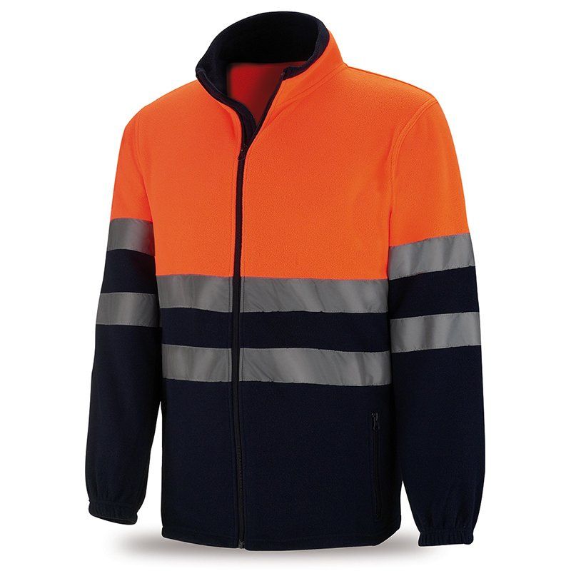 chaqueta polar alta visibilidad night naranja av azul marino
