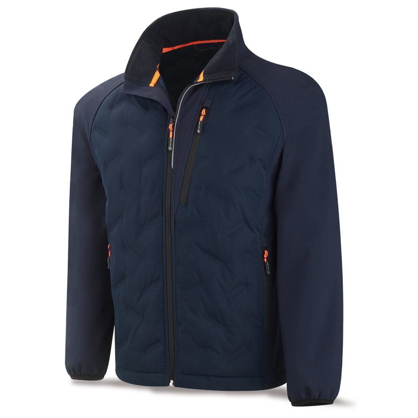 chaqueta hibrida softshell new opalo azul marino