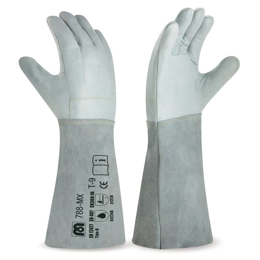 guante soldador flor vacuno serraje manguito