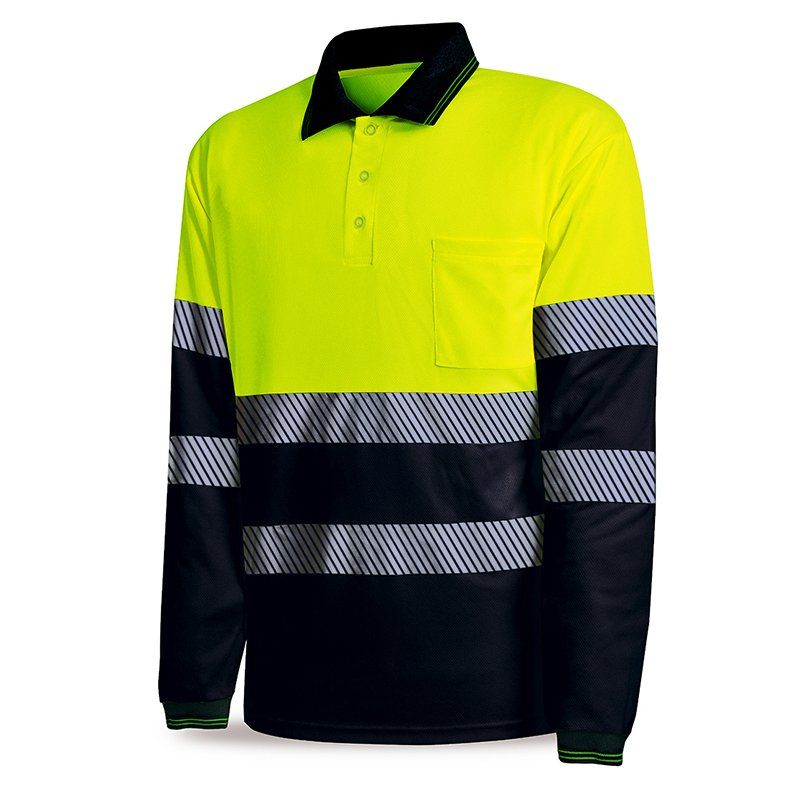 polo alta visibilidad xara 1288pavlpnfa amarillo azul marino