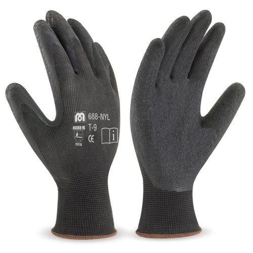 guante nylon latex negro antideslizante 688