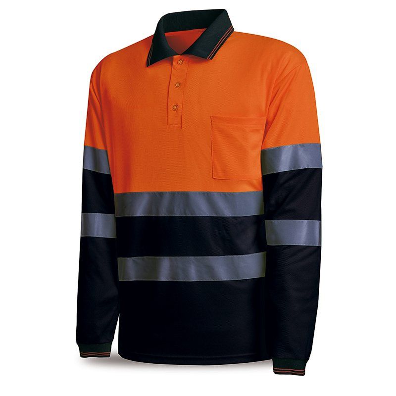 polo alta visibilidad reflex 1288pavxlrnfa naranja azul marino
